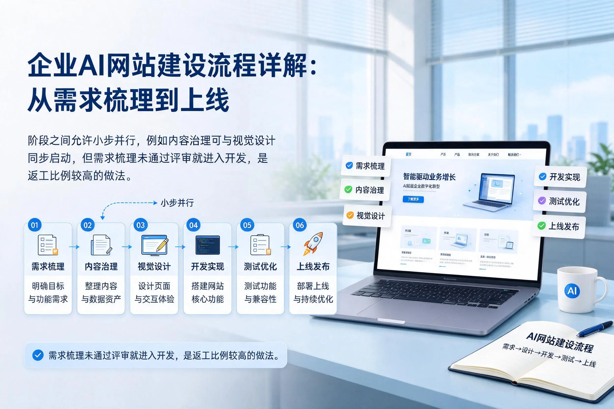 宿迁企业AI网站建设流程详解:从需求梳理到上线