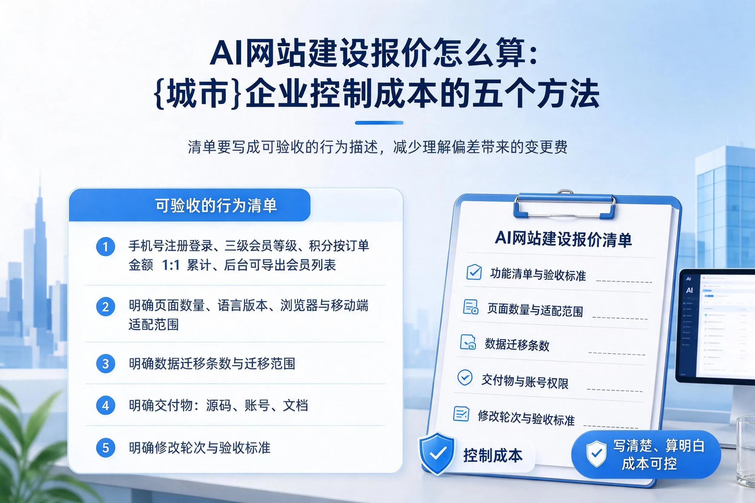 AI网站建设报价怎么算:宿迁企业控制成本的五个方法